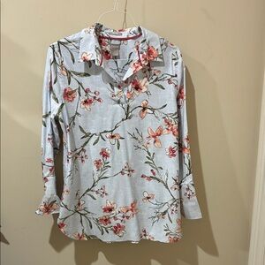 Pale blue floral tunic